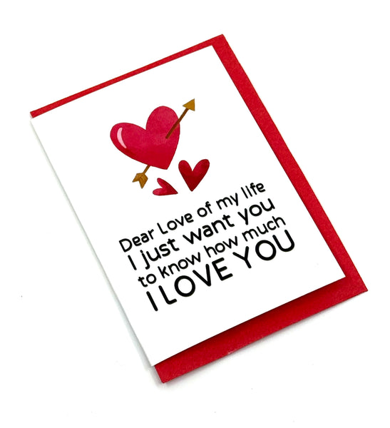 mini card - Dear Love كرت حجم ميني