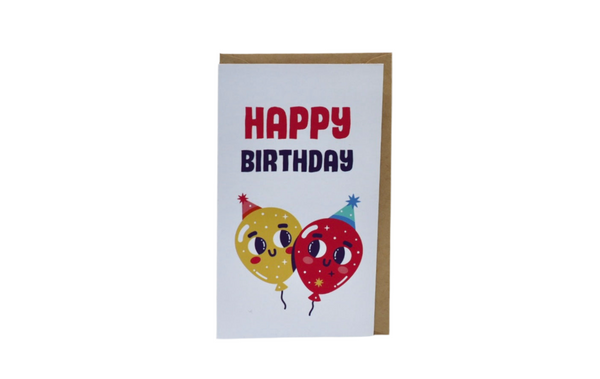 Card - happy balloons عيدميلاد