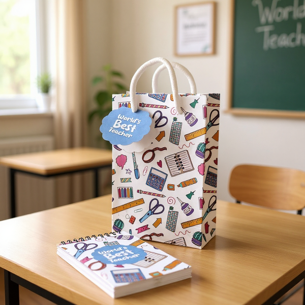 10 pieces Notepad , bag and card  ١٠ حبات (كيس ومفكرة وكرت)