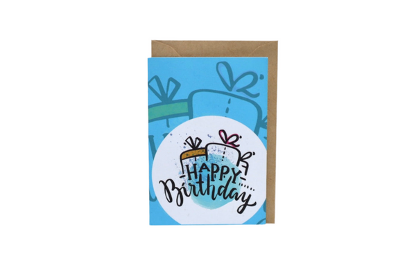 Mini card - bday blue