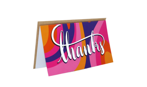 Card - colored thanks شكرا