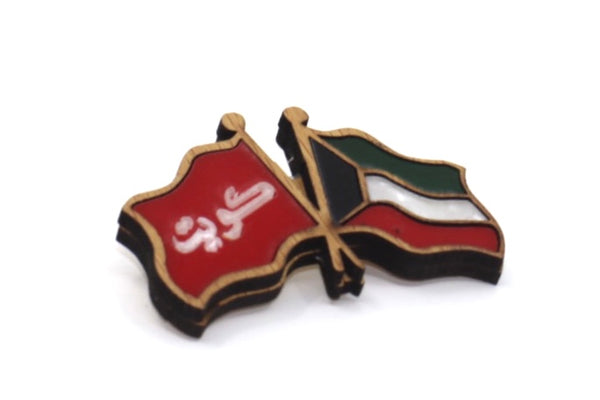 Wooden badge - kw flags
