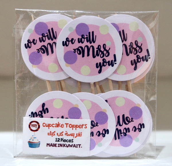 Cupcake toppers - will miss u